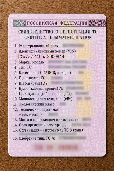 Где найти VIN?